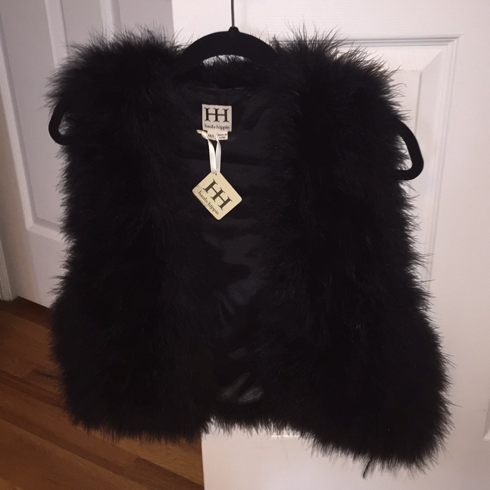 Haute Hippie NWT feather vest
